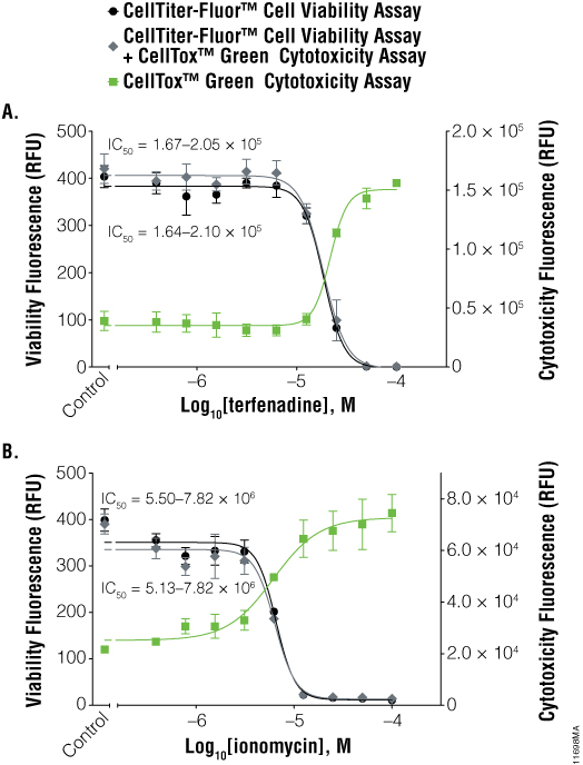 Multiplexing the CellTiter-Fluor™ Cell Viability Assay with the CellTox™ Green Cytotoxicity Assay